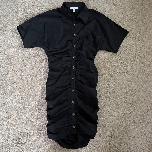and now this Dresses & Skirts - NWT And Now This Black scrunched dress with buttons size small
